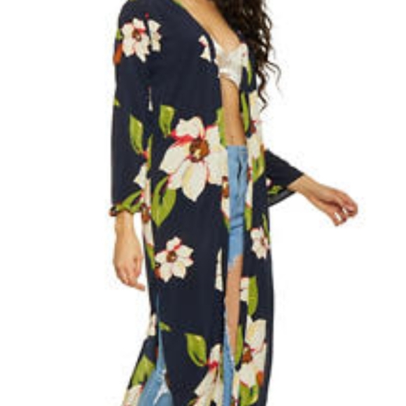 Jackets & Blazers - Navy Floral Kimono